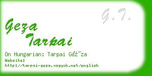 geza tarpai business card